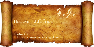 Heizer János névjegykártya